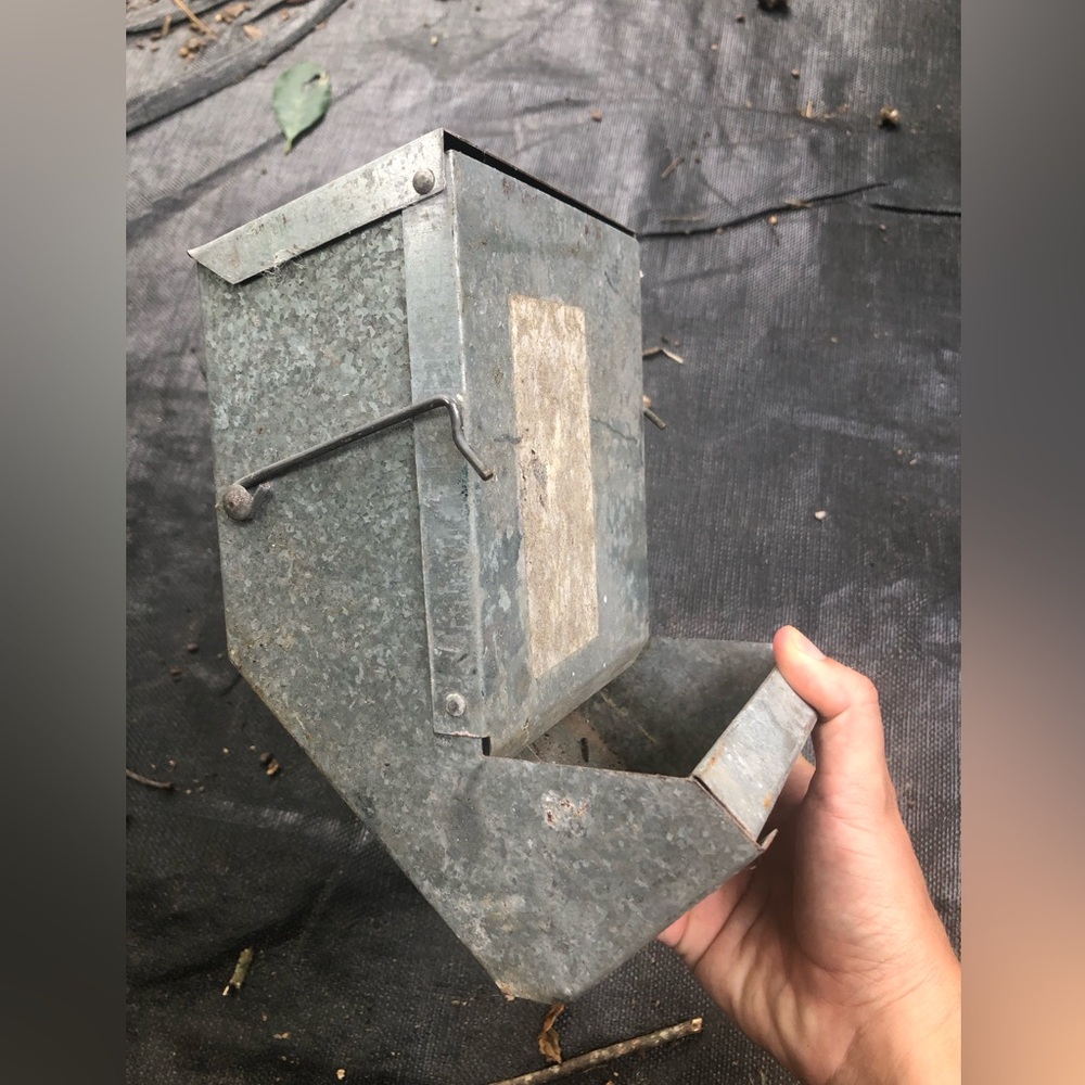 RABBIT feeder for cage /hutch made of thick galvanized sheet metal